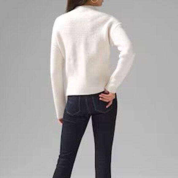 WHITE HOUSE BLACK MARKET GORGEOUS MOCK NECK FLORAL EMBELLISHED SWEATER  XS - Picture 4 of 10